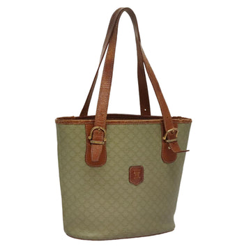 CELINE Macadam Canvas Tote Bag Beige Auth hk1872
