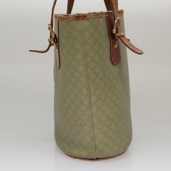CELINE Macadam Canvas Tote Bag Beige Auth hk1872