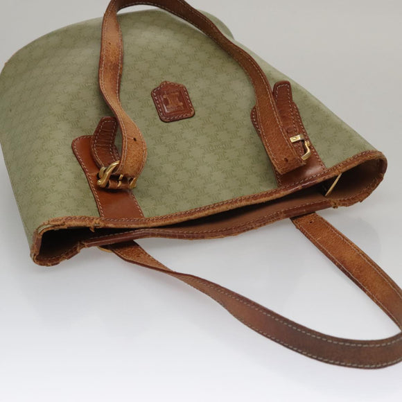 CELINE Macadam Canvas Tote Bag Beige Auth hk1872