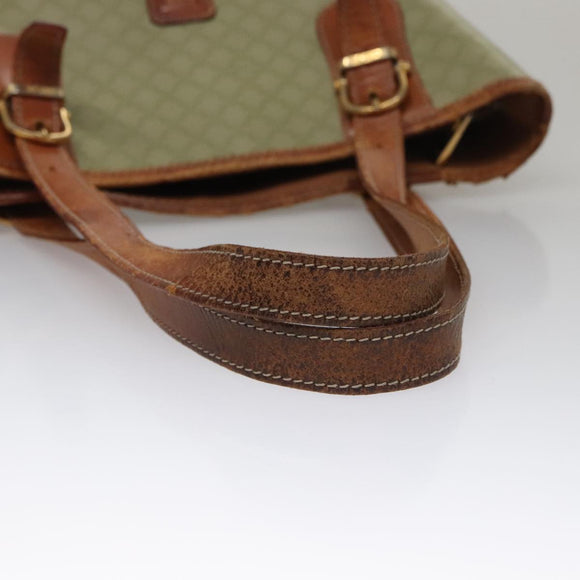 CELINE Macadam Canvas Tote Bag Beige Auth hk1872