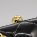 CHANEL Matelasse Chain Hand Bag Patent leather Black Gold CC Auth hk1896-14