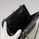 CHANEL Matelasse Chain Hand Bag Patent leather Black Gold CC Auth hk1896-15