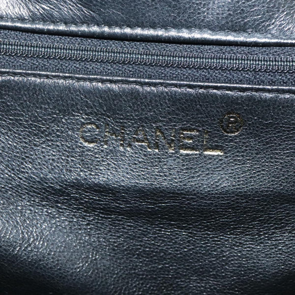 CHANEL Matelasse Chain Hand Bag Patent leather Black Gold CC Auth hk1896
