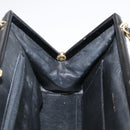 CHANEL Matelasse Chain Hand Bag Patent leather Black Gold CC Auth hk1896-18