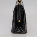 CHANEL Matelasse Chain Hand Bag Patent leather Black Gold CC Auth hk1896-5