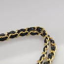 CHANEL Matelasse Chain Hand Bag Patent leather Black Gold CC Auth hk1896-8