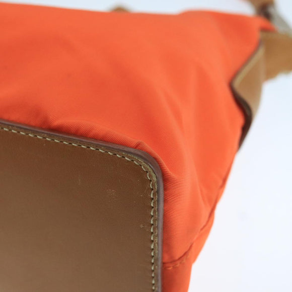 PRADA Shoulder Bag Nylon Orange Silver Auth hk1901V