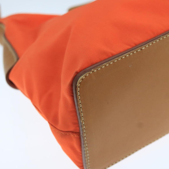 PRADA Shoulder Bag Nylon Orange Silver Auth hk1901V