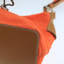 PRADA Shoulder Bag Nylon Orange Silver Auth hk1901V-15