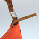 PRADA Shoulder Bag Nylon Orange Silver Auth hk1901V-10