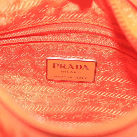 PRADA Shoulder Bag Nylon Orange Silver Auth hk1901V