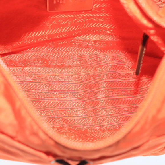 PRADA Shoulder Bag Nylon Orange Silver Auth hk1901V