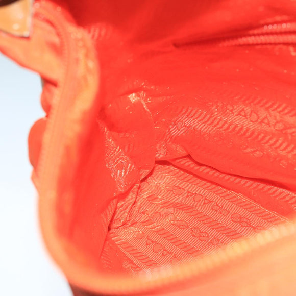 PRADA Shoulder Bag Nylon Orange Silver Auth hk1901V