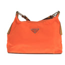 PRADA Shoulder Bag Nylon Orange Silver Auth hk1901V-13
