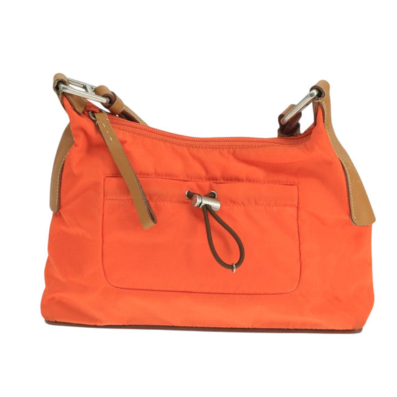 PRADA Shoulder Bag Nylon Orange Silver Auth hk1901V
