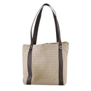 BVLGARI Logo Mania Tote Bag Canvas Beige Auth hk1924-2