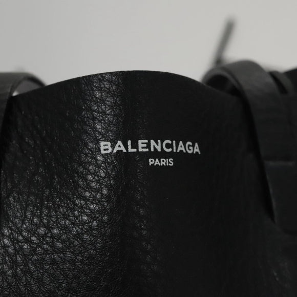 BALENCIAGA Everyday Tote XS Bag Leather 2way Black Silver 489813 Auth hk1951V