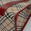 BURBERRY Blue Label Nova Check Tote Bag Canvas Red Beige Auth hk1956-10