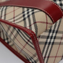 BURBERRY Blue Label Nova Check Tote Bag Canvas Red Beige Auth hk1956-11