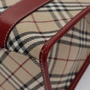 BURBERRY Blue Label Nova Check Tote Bag Canvas Red Beige Auth hk1956-15
