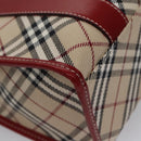 BURBERRY Blue Label Nova Check Tote Bag Canvas Red Beige Auth hk1956-16