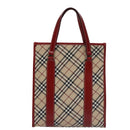 BURBERRY Blue Label Nova Check Tote Bag Canvas Red Beige Auth hk1956-3