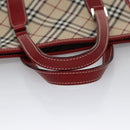 BURBERRY Blue Label Nova Check Tote Bag Canvas Red Beige Auth hk1956-7