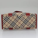 BURBERRY Blue Label Nova Check Tote Bag Canvas Red Beige Auth hk1956-9