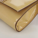 Salvatore Ferragamo Chain Shoulder Bag Enamel Yellow Auth hk1961-14