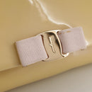 Salvatore Ferragamo Chain Shoulder Bag Enamel Yellow Auth hk1961-14