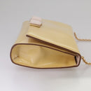 Salvatore Ferragamo Chain Shoulder Bag Enamel Yellow Auth hk1961-4