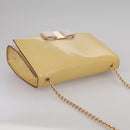 Salvatore Ferragamo Chain Shoulder Bag Enamel Yellow Auth hk1961-6