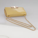 Salvatore Ferragamo Chain Shoulder Bag Enamel Yellow Auth hk1961-7