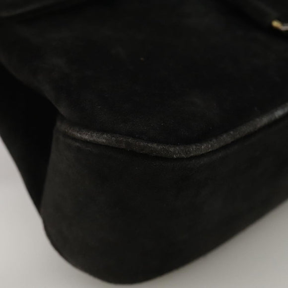 Salvatore Ferragamo Umhängetasche Wildleder Schwarz Auth hk1963
