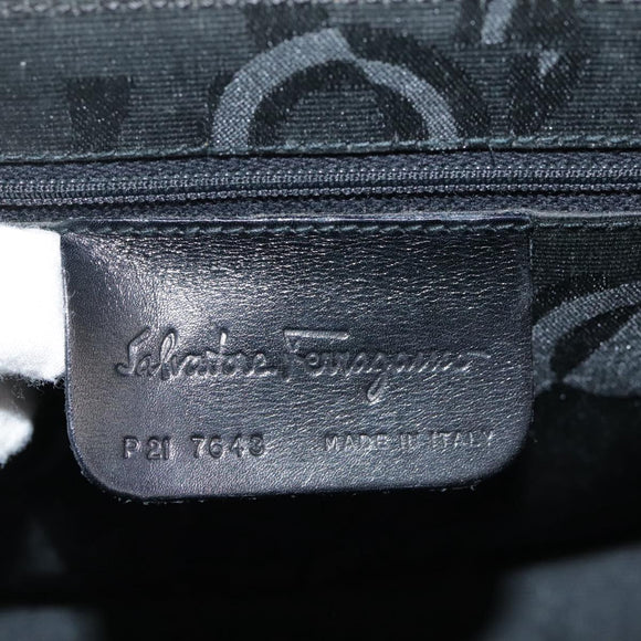 Salvatore Ferragamo Umhängetasche Wildleder Schwarz Auth hk1963
