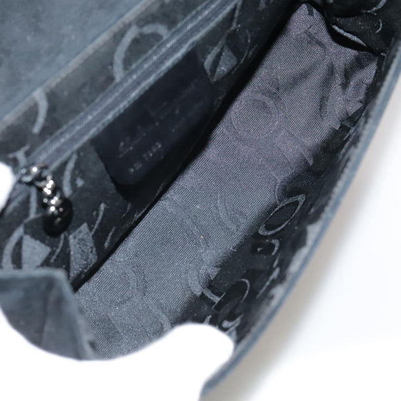 Salvatore Ferragamo Shoulder Bag Suede Black Auth hk1963