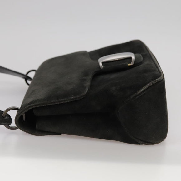 Salvatore Ferragamo Umhängetasche Wildleder Schwarz Auth hk1963