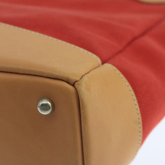 BURBERRY Blue Label Tote Bag Canvas Red Auth hk1973