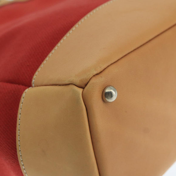 BURBERRY Blue Label Tote Bag Canvas Red Auth hk1973