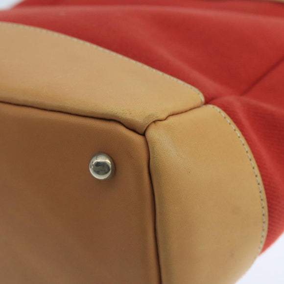 BURBERRY Blue Label Tote Bag Canvas Red Auth hk1973