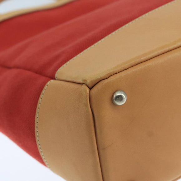 BURBERRY Blue Label Tote Bag Canvas Red Auth hk1973