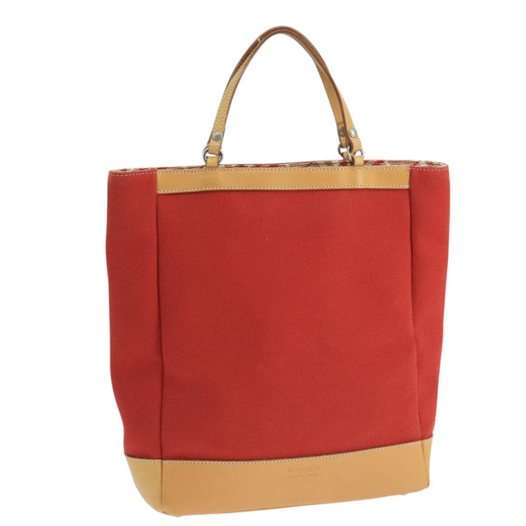BURBERRY Blue Label Tote Bag Canvas Red Auth hk1973