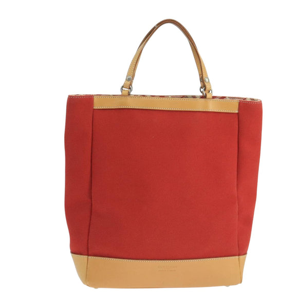 BURBERRY Blue Label Tote Bag Canvas Red Auth hk1973