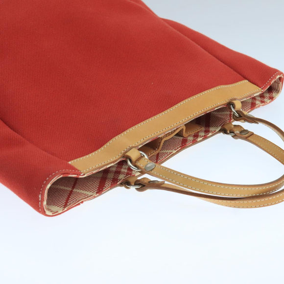BURBERRY Blue Label Tote Bag Canvas Red Auth hk1973