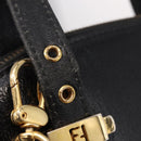 FENDI Hand Bag Leather 2way Black Gold Auth hk1976-9