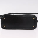 FENDI Hand Bag Leather 2way Black Gold Auth hk1976-10