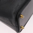 FENDI Hand Bag Leather 2way Black Gold Auth hk1976-17