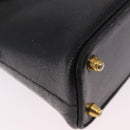 FENDI Hand Bag Leather 2way Black Gold Auth hk1976-18