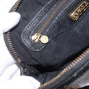 FENDI Hand Bag Leather 2way Black Gold Auth hk1976-25