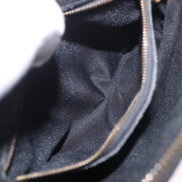 FENDI Hand Bag Leather 2way Black Gold Auth hk1976
